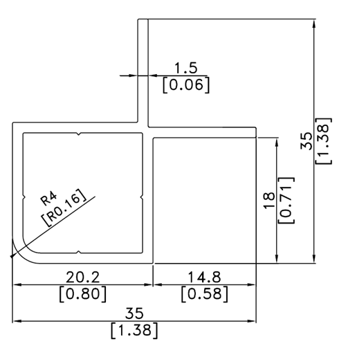 Aluminium length framework