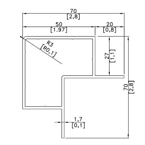 50-25 Aluminium 6 metre Length Pentapost - Air Handling Components