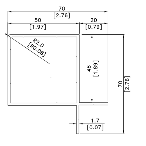 50-45 Aluminium 6 metre Length Pentapost - Air Handling Components